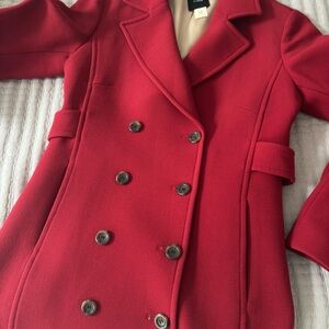 J.crew Women's Red Double-Breasted Coat